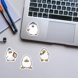 100PCS Cartoon Duck Stickers Cute Creative Simple Handheld Account Material Phone Case Laptop Luggage Water Cup Waterproof