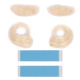 REEWES Santa Claus Beard Wigs Set,Eyebrows Moustache Accessories,Blonde Synthetic Wig,Christmas Costume Hair,Old Men Dress