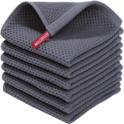 1/6Pcs Hot-selling Pure Cotton Honeycomb Kitchen Square Towel Set Easy To Clean with Hook Waffle 30*30cm