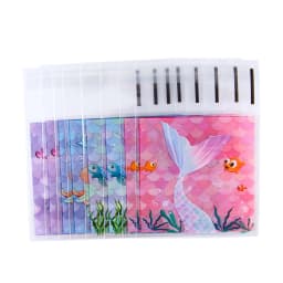 50pcs Opp Plastic Bag Self Adhesive Ocean Mermaid Transparent Plastic Bags Beads Jewelry Storage Packaging Gift Bag Card Holder