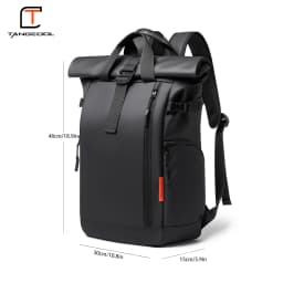TANGCOOL New Roll Top Waterproof Laptop Backpack Expandable Large Capacity Travel Backpack Casual Business Commute Shoulder Bag