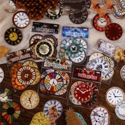 JIANWU Time Scale Series Vintage Clock Landscape Material Collage Scrapbooking Sticker Creative DIY Journal Stationery
