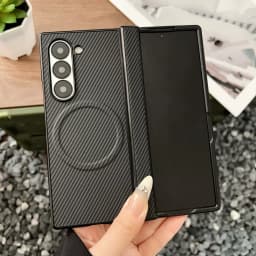 Luxury Carbon Fiber For Magsafe Hinge Case For Samsung Z Fold 8 7 6 5 4 Fold8 Ultra Wireless Charge Soft Silicone Bumper Cover
