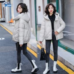 Women's Short Winter Cotton Jacket Warm New Loose Hooded Thick Cotton Coat Trendy Quilted Cotton Padded Jacket Parkas Clothing