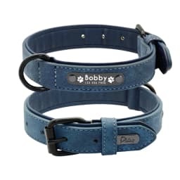 Personalized Dog Collar Leash Set Custom Leather Dog ID Collar Leash Lead For Small Medium Large Dogs Pitbull Bulldog Pugs
