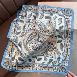 2025 New Yellow Lemon Print Square Silk Scarf for Women 70*70cm Neck Ties Fashion Decorate Neckerchief Female Hijab Bag Ribbions