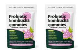 Probiotic Kombucha Gummies Every Gummy 1 Glass Kombucha Prebiotic Postbiotic Digestive Gut Health Vegan Berry Bliss 30 Gummies
