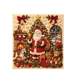 Framed Christmas Pearl Diamond Painting Kit DIY 3D Pearl Art Kits Home Wall Decor Holiday Gift Relaxing Handmade Diamond Art Set