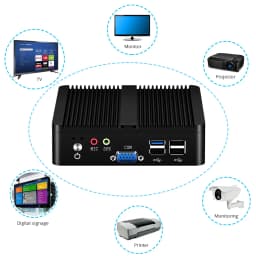 Fanless Industrial Mini PC Intel J1900 Quad Cores 2xGigabit Ethernet 4xUSB WIFI Windows10 Micro Computer
