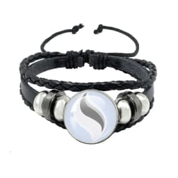 Anime Mega Stone Poke Snap Weave Leather Bracelet Glass Cabochon Adjustable Bangle Jewelry for Women Kids Gift