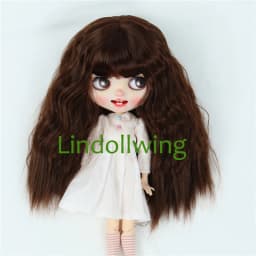 9-10 inch Blyth Wig Collection Of Long Curly With Bangs Hair