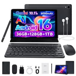 10.1 Inch Android 16 AI Tablet 8 Core 36(6+30)GB+128GB 1TB Expansion WiFi6 5MP+8MP Stylus Keyboard Mouse Headphone PC PAD Set