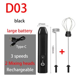 HOT  Electric Milk Frother + Egg Beater Wireless Type-C Charging 3 Speeds Mini Handheld Foam Maker Coffee Whisk Cooking Tools