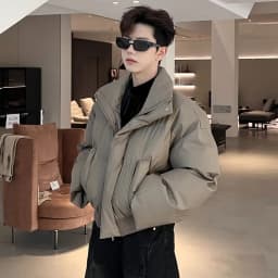 Short Quilted Padded Jacket Man Loose Korean Reviews Many Cheap Sale Work Winter Coat for Men Clothing Fashion 2025 Stylish Y2k