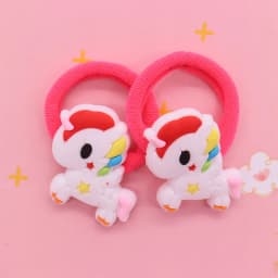 2Pcs/Set Sweet Cake Ice Cream Shape Hair Accessories Colorful Nylon Headband Kids Ponytail Holder Scrunchie Ornaments Gift