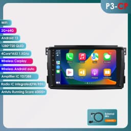 2 Din Carplay Android 12 Car Radio For Smart Fortwo 451 2005 - 2010 Car Multimedia Video Player Navigation GPS WiFi 4G-LET 7862