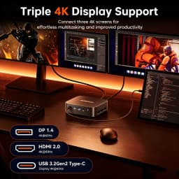 ACEMAGIC M1 Mini PC AMD Ryzen 7 7735HS 24GB LPDDR5 1TB PCle SSD Mini Computers (8C/16T, Tot 4.7GHz), Desktop Met Windows 11 Pro - Wifi 6 - BT5.2 - Type-C