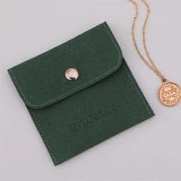 50 Personalized Logo Size Microfiber Jewelry Gift Pouch Velvet Snap Button Rings Earrings Packaging Organizer Wedding Favors Bag