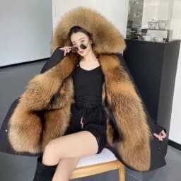 Chic Pai Overcome Winter Plus Velvet Thick Warm Parka High-End Detachable Liner Hooded Cotton-Padded Coat Women's Overcoat