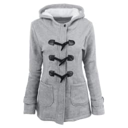 Long Cotton Jacket Women's Winter Coat Warm Overcoat Thickened Fleece Lined Slim Fit Hooded Button Front Closure Ladies Coat