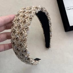 1Pcs thick tweed wide edge headband looks small and retro,suitable daily commuting,dating,and versatile hair accessories