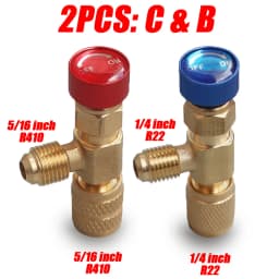4/2/1PCS R410A R22 1/4" Refrigeration Charging Safety Valve Air Conditioning Refrigerant Safety Liquid Adapter Hand Tool Parts