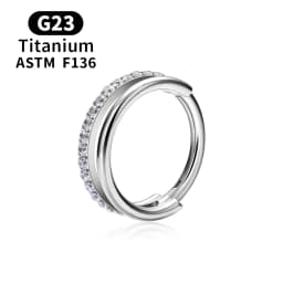 ASTM F136 Titanium 16G Hinged Nose Ring CZ Septum Clicker Cartilage Hoop Earrings Tragus Rook Daith Conch Helix Piercing Jewelry