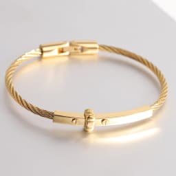 Trendy Braided Wire Bracelet with Metal Bar Accent - Durable Magnetic Lock Jewelry for Men & Women