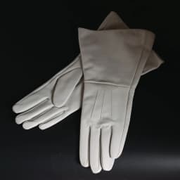 35cm Women's Black Sheepskin Real Leather Retro Medieval Renaissance Long Cuff Gauntlet Gloves