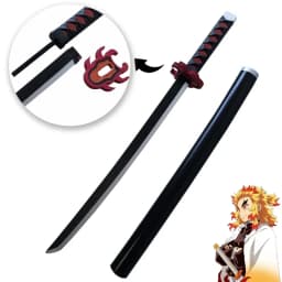 Demon Slayer Katana Sword Original Assembled Anime Cosplay Props Orange Kyoujurou Tanjirou Tokitou Muichirou Swords 72cm