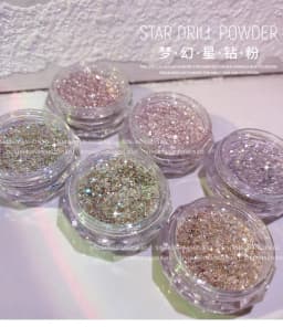 6 Pcs Elegant Mirror Chrome Effect Metallic Dust Holographic Glazed Manicure Decoration Reflective Gold Silver Glitters Powder