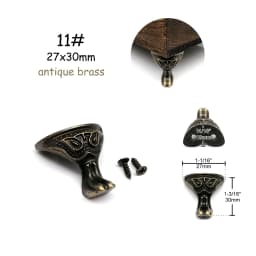 4pcs Jewelry Chest Wood Box Gift Wine Case Decorative Feet Leg Corner Protector Support Bracket with screws Golden Silver Bronze