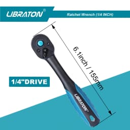 LIBRATON 72-Tooth Ratchet Wrench Quick Release Ratchet Handle Reversible 1/4'' 3/8'' 1/2'' Drive Auto Repair Tool Home DIY Tools