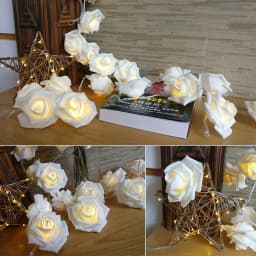 10/20 LED Rose Flower Shaped Led Light String Warm Lights Home Garden Party Decoration Lights Christmas Wedding Party Decoration