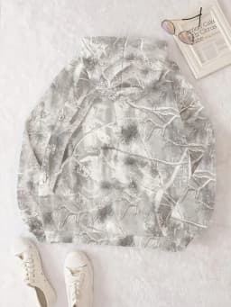 NEW Y2K Women's Clothing Jungle Maple Branch Pattern Sweater Loose Casual Long Sleeve Pullover Hoodie Streetwear Casual Fashion