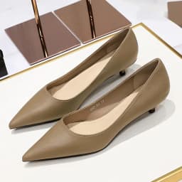 2024 Spring Women 4cm High Heels Concise Office Pumps Lady Soft Leather Thin High Heels Female Fashion Pointed Toe Wedding Shoes