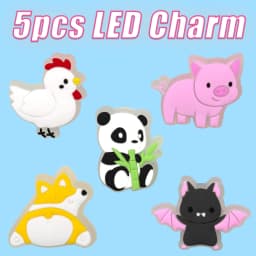 5PCS LED Shoe Charms Cats Dogs Unicorns Lighted Shoe Decorations Gamepad Cameras Diamond LED Pins for Women Girls Clog Buckles