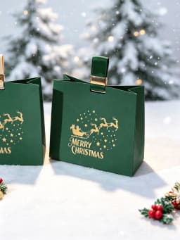 20pcs Santa Claus Sled Reindeer Hand-Held Gift Bags Red And Green Christmas Party Candy Small Gift Decoration Packaging