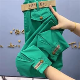 High-quality High Waist Solid Color Cotton Pants Women Fashion 2026 Autumn Loose Casual All-Match Harem Pants Trousers Ladies