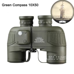 Marine Binoculars 10x50 with Rangefinder Compass for Adults FMC Lens Waterproof Fogproof Low Light Vision Binoculars for Boating