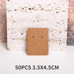 50PCS 4.5x3.5cm White Brown Black Vertical Display Cards For Jewelry Stud Earrings Cardboard Small Business Packaging Supplies