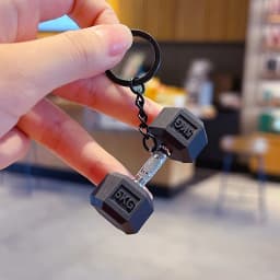 PVC Mini Barbell Keychain Barbell Sheet Exquisite Bag Pendant Accessories Simulation Dumbbell Keychain Fitness Enthusiast
