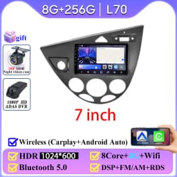 Android Auto For Ford Fiesta 1995-2001 Focus MK1 1998-2004 Car Radio No 2din Display 5G Wifi GPS Navigation Screen Autoradio DSP
