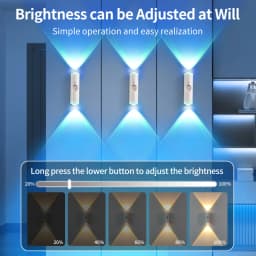 RGB Gradient Motion Sensor Night Light Rechargeable Wall Sunset Lamp Spotlight Magnetic Ambient Light for Bedroom Hallway Stairs