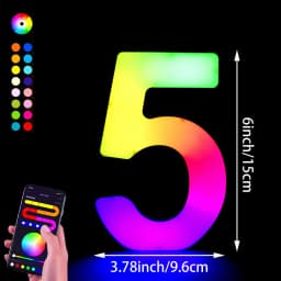 1PC Smart LED Letter Light - DIY RGB Marquee App Control Music Sync Indoor Sign Game Holiday Party Wedding Graduation Season A-Z