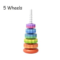 Toddler Rotating Rainbow Tower Spinning Stacking Pyramid Tower Cup Montessori Educational Puzzle Sensory Baby Kid Toy Gift