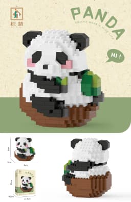 NEW 18 Styles Panda Micro Blocks Building Set Cute Panda Animal Models Kit DIY Assembly Bricks Kids Birthday Christmas Gift