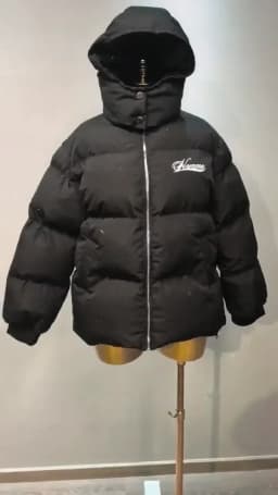 Y2K Puffer Jacket for Women Black Leopard Print Hooded Zip Up Oversized Quilted Padded Coat Autumn Winter Everyday Streetwear