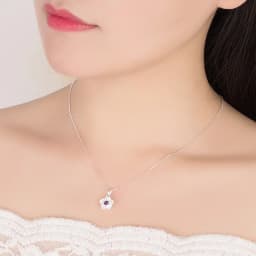 Real 925 Sterling Silver Crystal Flower Pendant Necklace Stud Earrings Jewelry Sets For Women Vintage New FQL23079