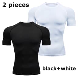 Men's Compression Shirts Summer Short Sleeves Tees T-shirt Gym Workout Fitness Running Tops Undershirts Baselayer Sportswear